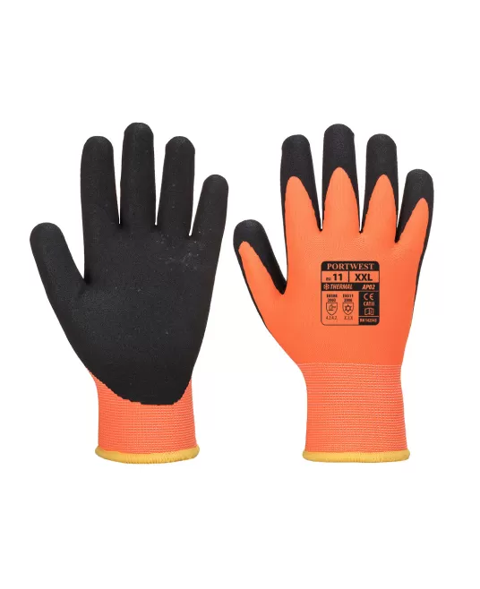 Manusi de protectie termica frig, impermeabile la apa si uleiuri, captuseala, Portocaliu si negru