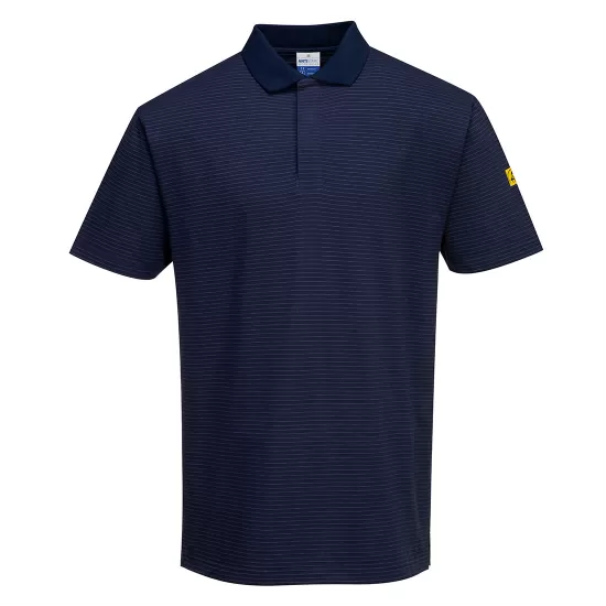 Tricou polo ESD antistatic, 195g/m2 Bleumarin Tricou polo ESD antistatic, 195g/m2 Bleumarin