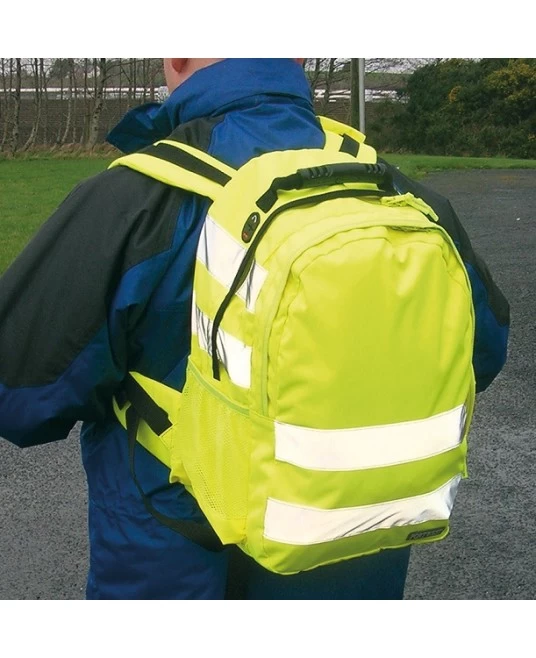 Rucsac cu benzi reflectorizante Hi-Vis [B905] Galben