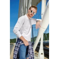 Tricou polo maneca lunga barbati, 200g/m2, Malfini LS 221, Alb Tricou polo maneca lunga barbati, 200g/m2, Malfini LS 221, Alb