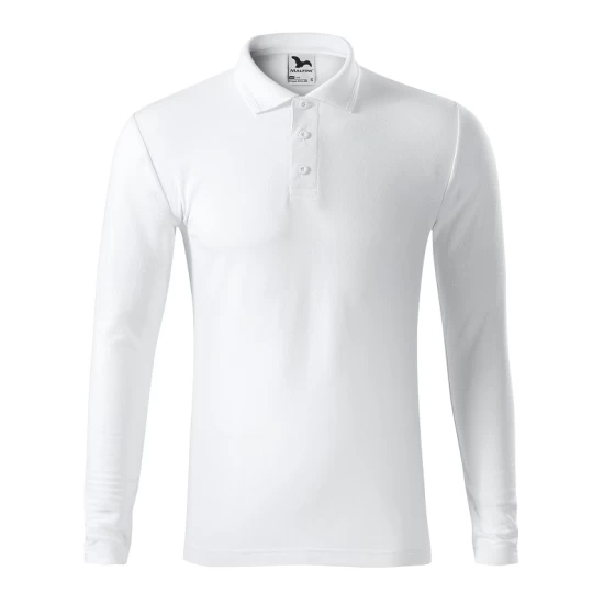 Tricou polo maneca lunga barbati, 200g/m2, Malfini LS 221, Alb Tricou polo maneca lunga barbati, 200g/m2, Malfini LS 221, Alb