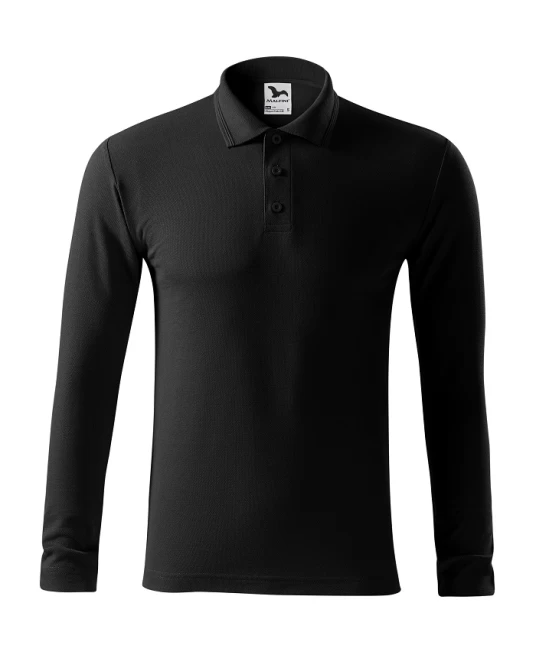 Tricou polo maneca lunga barbati, 200g/m2, Malfini LS 221, Negru Tricou polo maneca lunga barbati, 200g/m2, Malfini LS 221, Negru