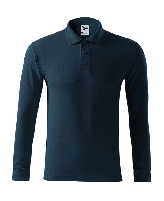 Tricou polo maneca lunga barbati, 200g/m2, Malfini LS 221, Bleumarin Tricou polo maneca lunga barbati, 200g/m2, Malfini LS 221, Bleumarin