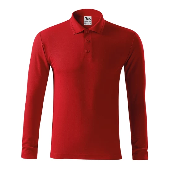 Tricou polo maneca lunga barbati, 200g/m2, Malfini LS 221, Rosu Tricou polo maneca lunga barbati, 200g/m2, Malfini LS 221, Rosu