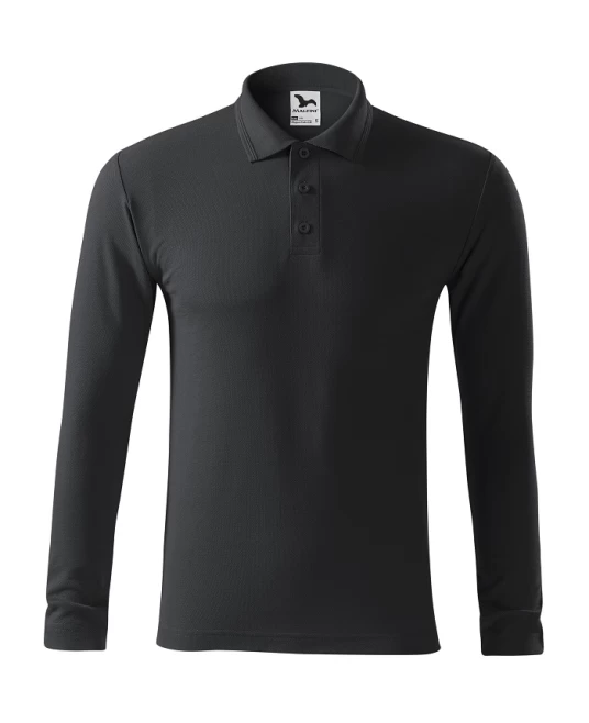 Tricou polo maneca lunga barbati, 200g/m2, Malfini LS 221, Ebony Grey Tricou polo maneca lunga barbati, 200g/m2, Malfini LS 221, Ebony Grey