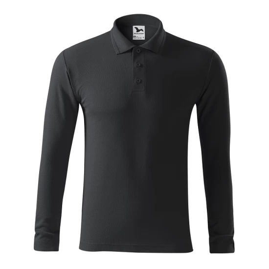 Tricou polo maneca lunga barbati, 200g/m2, Malfini LS 221, Ebony Grey Tricou polo maneca lunga barbati, 200g/m2, Malfini LS 221, Ebony Grey