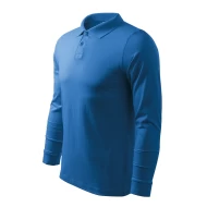 Tricou polo maneca lunga barbati, bumbac,180g/m2 Malfini Single J. LS211, Albastru azuriu Tricou polo maneca lunga barbati, bumbac,180g/m2 Malfini Single J. LS211, Albastru azuriu