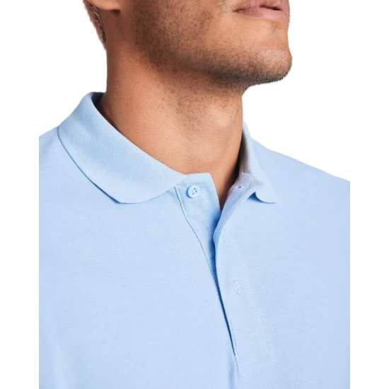 Tricou polo maneca lunga barbati 220g/mp, alb