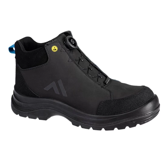 Bocanci de protectie cu inchidere BOA, S3S ESD SR FO Negru/Albastru Bocanci de protectie cu inchidere BOA, S3S ESD SR FO Negru/Albastru