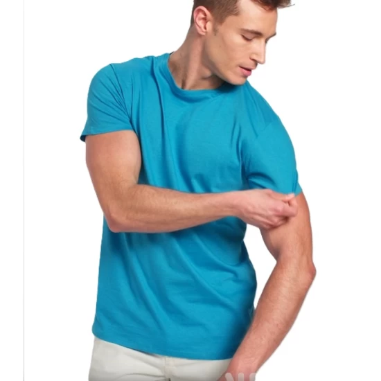 Tricou de lucru unisex bumbac, 150g/mp Albastru turcoaz Tricou de lucru unisex bumbac, 150g/mp Albastru turcoaz