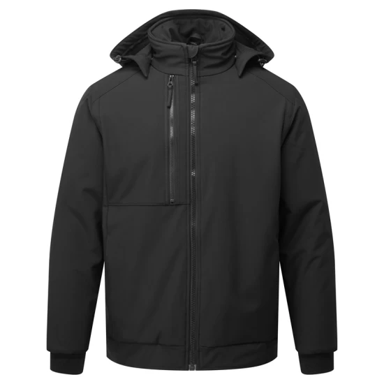 Softshell de iarna cu gluga, captuseala fleece, negru Softshell de iarna cu gluga, captuseala fleece, negru