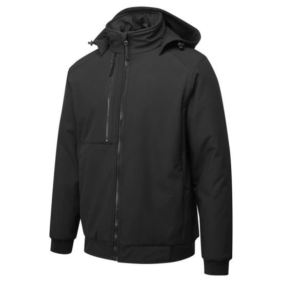Softshell de iarna cu gluga, captuseala fleece, negru Softshell de iarna cu gluga, captuseala fleece, negru