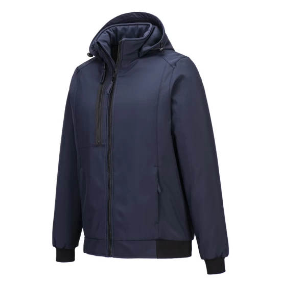 Softshell de iarna cu gluga, captuseala fleece, bleumarin Softshell de iarna cu gluga, captuseala fleece, bleumarin