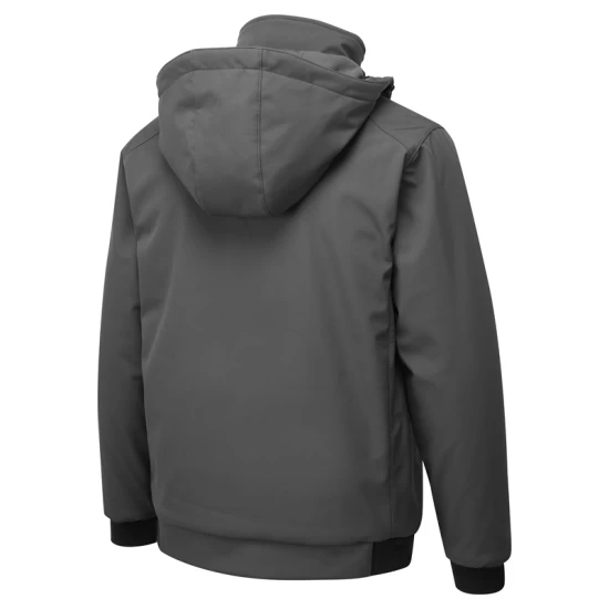 Softshell de iarna cu gluga, captuseala fleece, gri