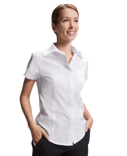 Camasa cu maneca scurta femei, 130g/m2 Alb Camasa cu maneca scurta femei, 130g/m2 Alb