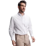 Camasa cu guler inchis cu nasturi, alb