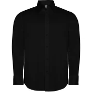 Camasa business stretch, fara buzunar pe piept, negru