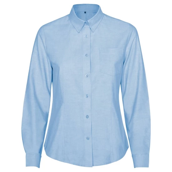 Camasa Oxford femei, buzunar pe piept, densitate 140g/m2, albastru deschis Camasa Oxford femei, buzunar pe piept, densitate 140g/m2, albastru deschis