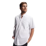Camasa maneca scurta barbati, 130g/mp Alb