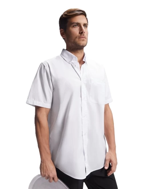 Camasa maneca scurta barbati, 130g/mp Alb Camasa maneca scurta barbati, 130g/mp Alb