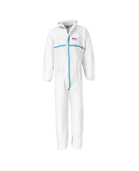 Combinezon antistatic BizTex cu protectie chimica agenti biologici 50 buc, alb Combinezon antistatic BizTex cu protectie chimica agenti biologici 50 buc, alb