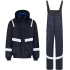 Costum de iarna cu dungi reflectorizante (salopeta cu pieptar si jacheta), bleumarin