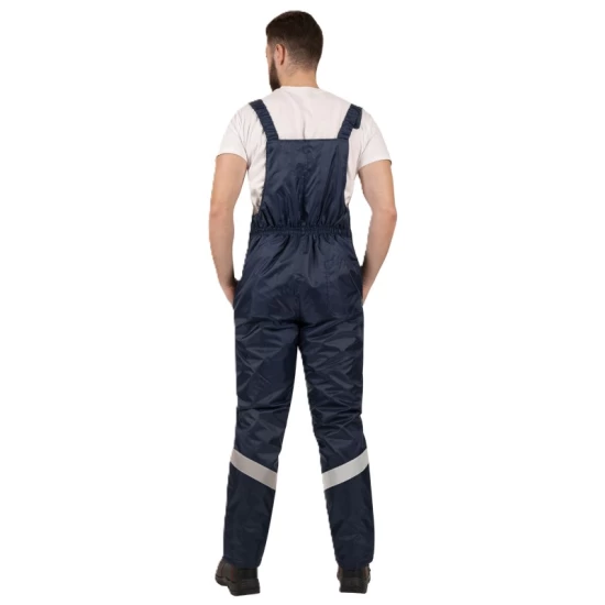 Costum de iarna cu dungi reflectorizante (salopeta cu pieptar si jacheta), bleumarin Costum de iarna cu dungi reflectorizante (salopeta cu pieptar si jacheta), bleumarin