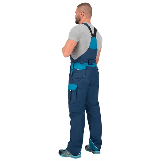 Costum impermeabil vatuit (salopeta cu pieptar + jacheta), bleumarin si albastru
