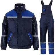 Costum vatuit impermeabil (jacheta + salopeta cu pieptar), bleumarin-albastru Costum vatuit impermeabil (jacheta + salopeta cu pieptar), bleumarin-albastru