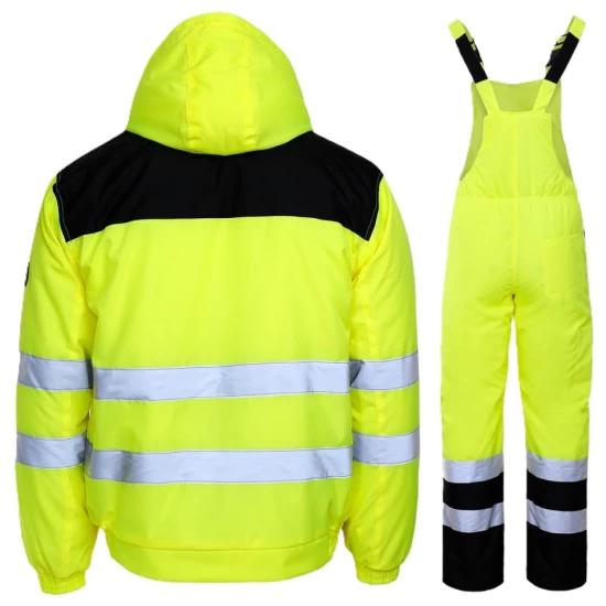 Costum vatuit HiVis impermeabil (salopeta cu pieptar + jacheta), galben