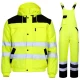 Costum vatuit HiVis impermeabil (salopeta cu pieptar + jacheta), galben