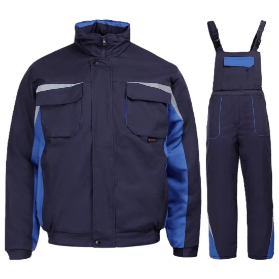 Costum vatuit bumbac Kastor (salopeta cu pieptar + jacheta ), bleumarin-albastru Costum vatuit bumbac Kastor (salopeta cu pieptar + jacheta ), bleumarin-albastru