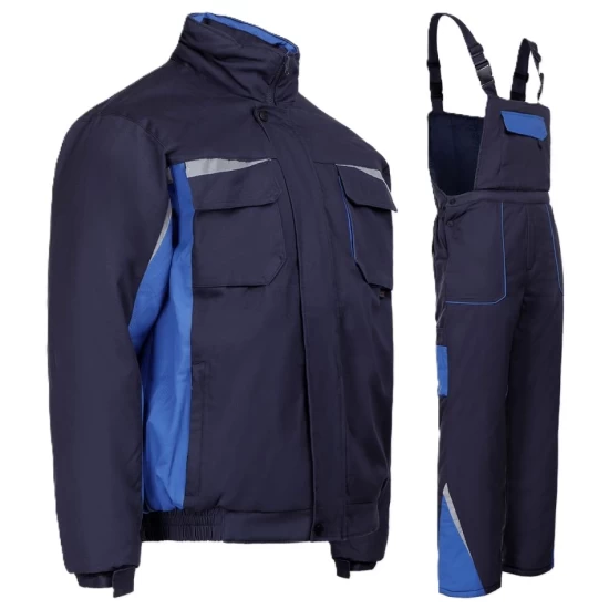 Costum vatuit bumbac Kastor (salopeta cu pieptar + jacheta ), bleumarin-albastru Costum vatuit bumbac Kastor (salopeta cu pieptar + jacheta ), bleumarin-albastru