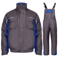 Costum vatuit impermeabil Kastor Plus (salopeta cu pieptar vatuita + jacheta vatuita), gri-albastru regal Costum vatuit impermeabil Kastor Plus (salopeta cu pieptar vatuita + jacheta vatuita), gri-albastru regal
