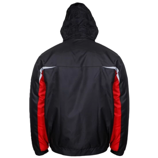Costum vatuit impermeabil Kastor Plus (salopeta cu pieptar vatuita + jacheta vatuita), negru-rosu Costum vatuit impermeabil Kastor Plus (salopeta cu pieptar vatuita + jacheta vatuita), negru-rosu