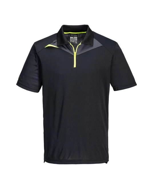 Tricou polo corporate premium DX410 tesatura respirabila EzeeCool 150g/mp, negru