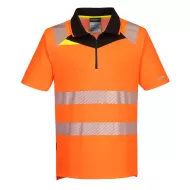 Tricou polo HiVis premium slimfit, portocaliu neon