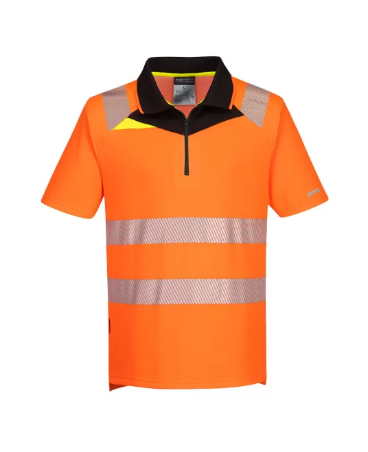 Tricou polo HiVis premium slimfit, portocaliu neon Tricou polo HiVis premium slimfit, portocaliu neon