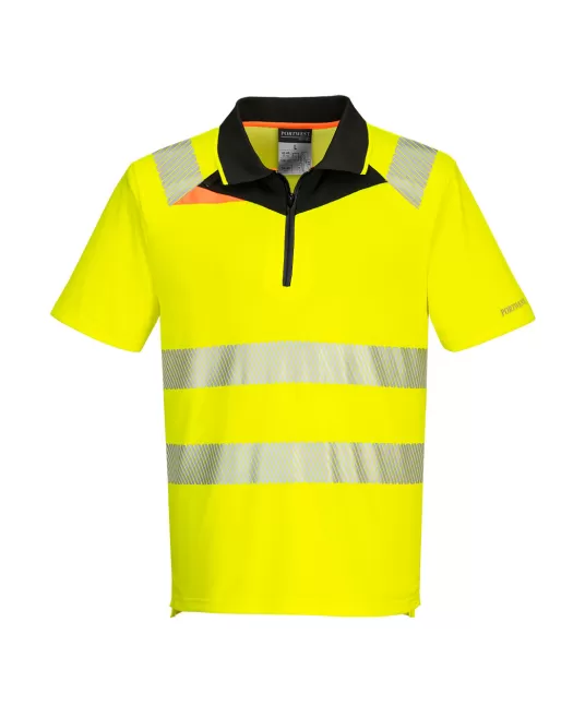 Tricou polo HiVis premium slimfit, galben neon Tricou polo HiVis premium slimfit, galben neon