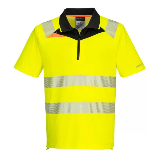 Tricou polo HiVis premium slimfit, galben neon Tricou polo HiVis premium slimfit, galben neon