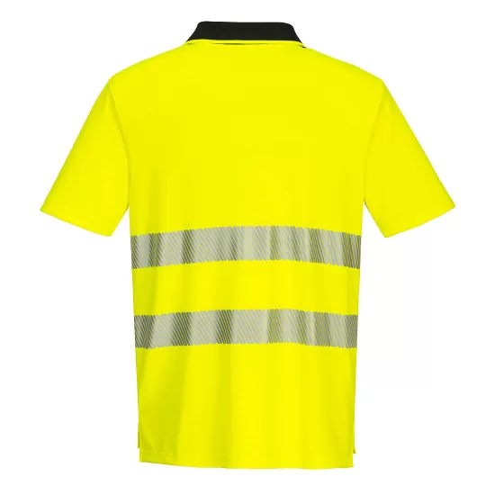Tricou polo HiVis premium slimfit, galben neon Tricou polo HiVis premium slimfit, galben neon
