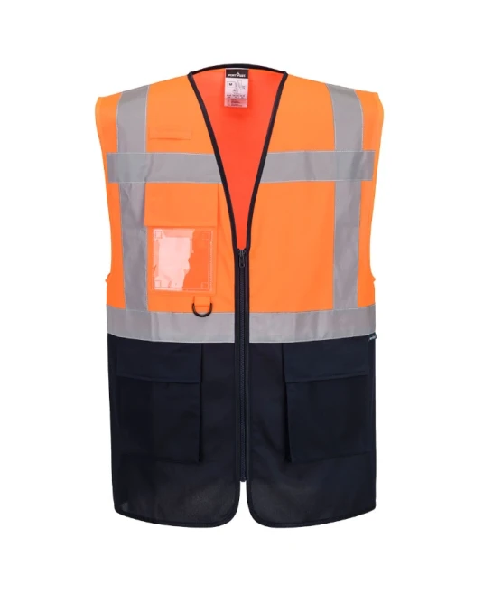 Vesta HiVis Manager cu fermoar, Portocaliu-Bleumarin