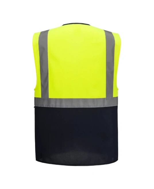 Vesta HiVis Manager cu fermoar, Galben-Bleumarin