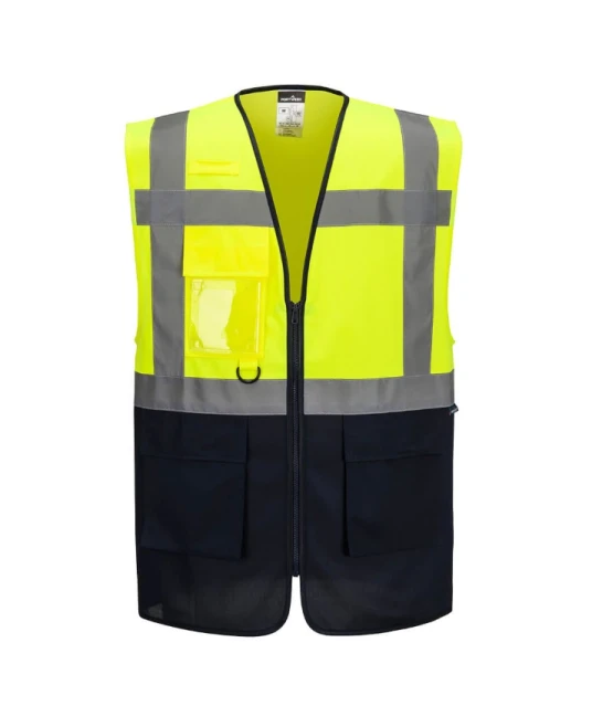 Vesta HiVis Manager cu fermoar, Galben-Bleumarin