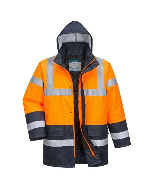 Jacheta de iarna Hivis, portocaliu-bleumarin
