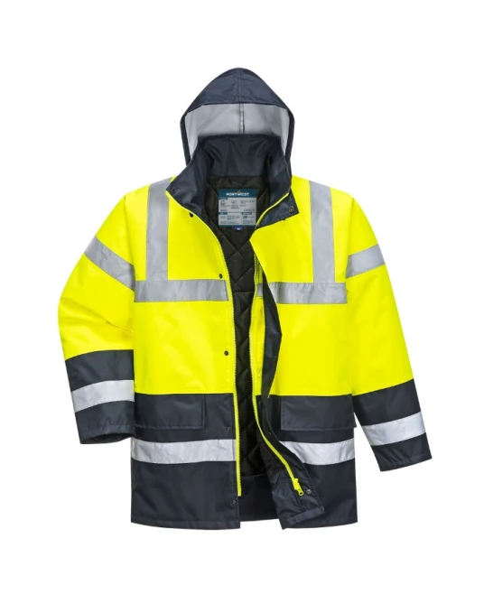 Jacheta de iarna Hivis, galben-bleumarin