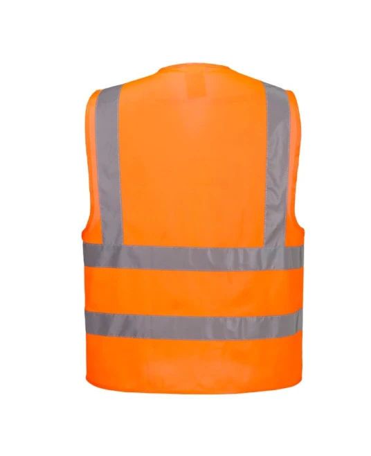 Vesta HiVis cu 4 benzi reflectorizante, portocaliu