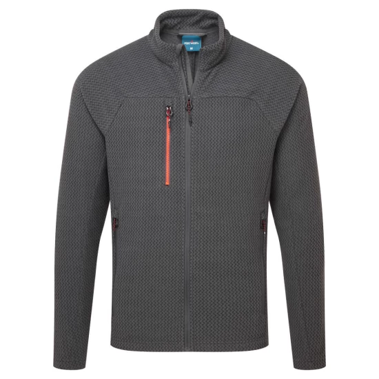 Jacheta fleece premium, model texturat, gri Jacheta fleece premium, model texturat, gri