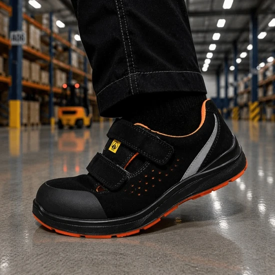 Sandale de protectie S1P ESD cu brant confortabil, negru-gri