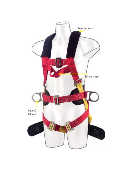 Harnasament Comfort Plus 3 puncte de suspensie [FP18] Rosu